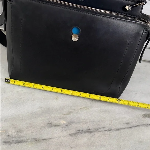 Fendi dot com dotcom black shoulder bag w blue clutch accent - Picture 12 of 13